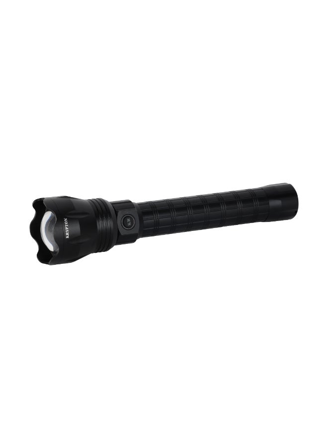 KRYPTON Rechargeable Zoomable LED Flashlight, 2000 Lumens, 30W Laser LED, 8000mAh Battery, 8H Runtime, Type-C Charging Black - Image 3