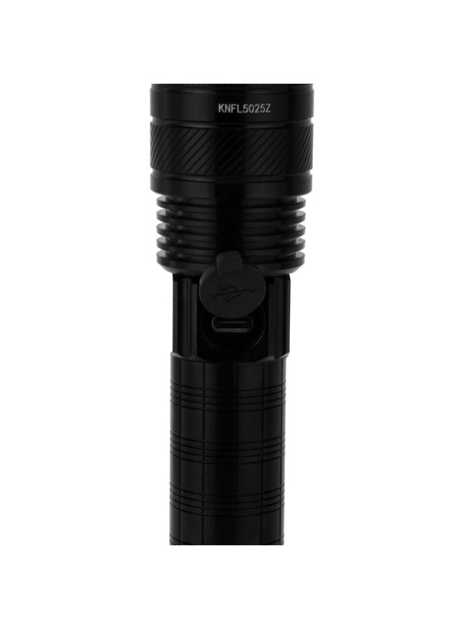 KRYPTON Zoomable LED Flashlight 2000 Lumens – High Power Rechargeable Torch with 6000mAh Battery, Type-C Charging, Aircraft Aluminum Body – Waterproof Camping, Hiking, Outdoor Flashlight Black - Image 4