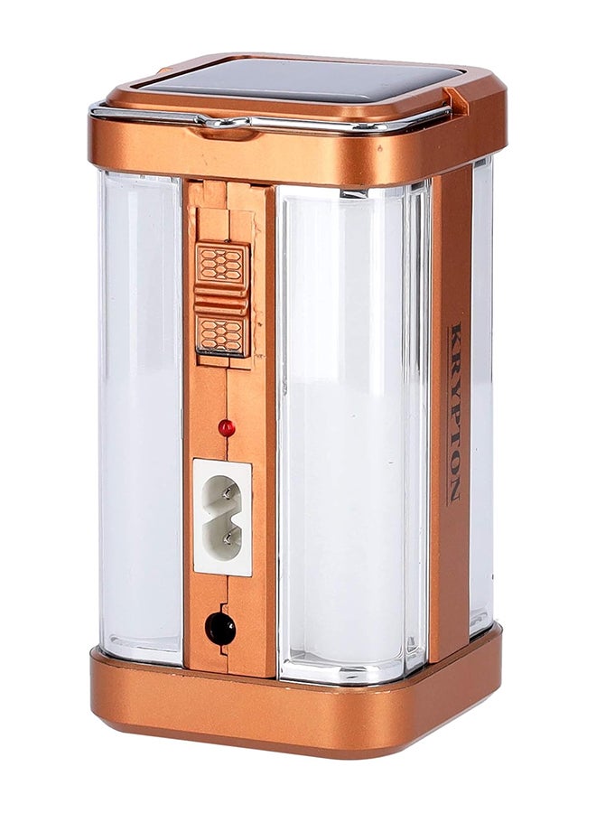 KRYPTON - KNE5084 Rechargeable Solar LED Emergency Light Golden - Image 1