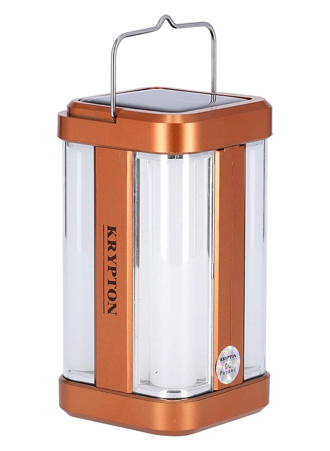 KRYPTON - KNE5084 Rechargeable Solar LED Emergency Light Golden - Image 1