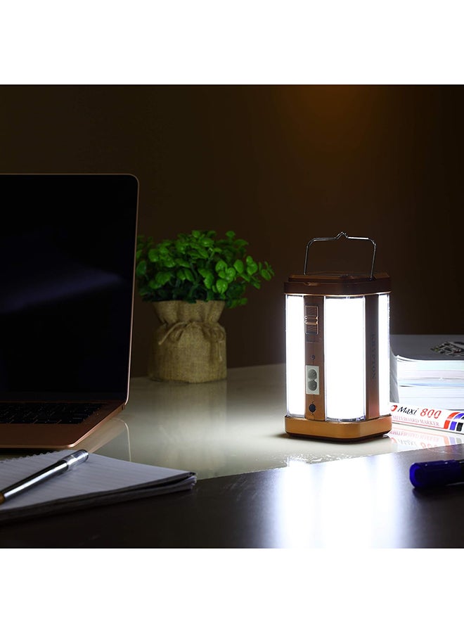 KRYPTON - KNE5084 Rechargeable Solar LED Emergency Light Golden - Image 1