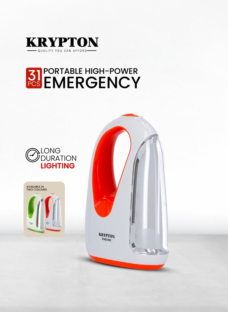 KRYPTON Portable Rechargeable Emergency Lantern with 31 High-Power LEDs, 10-Hour Runtime, Anti-Glare Light, Easy Carry Handle – Ideal for Camping & Power Outages - Image 1