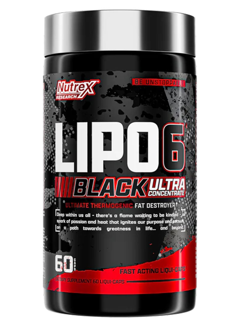 Nutrex Research - Ultra Concentration Lipo-6 Black Supplement - 60 Capsules - Image 1