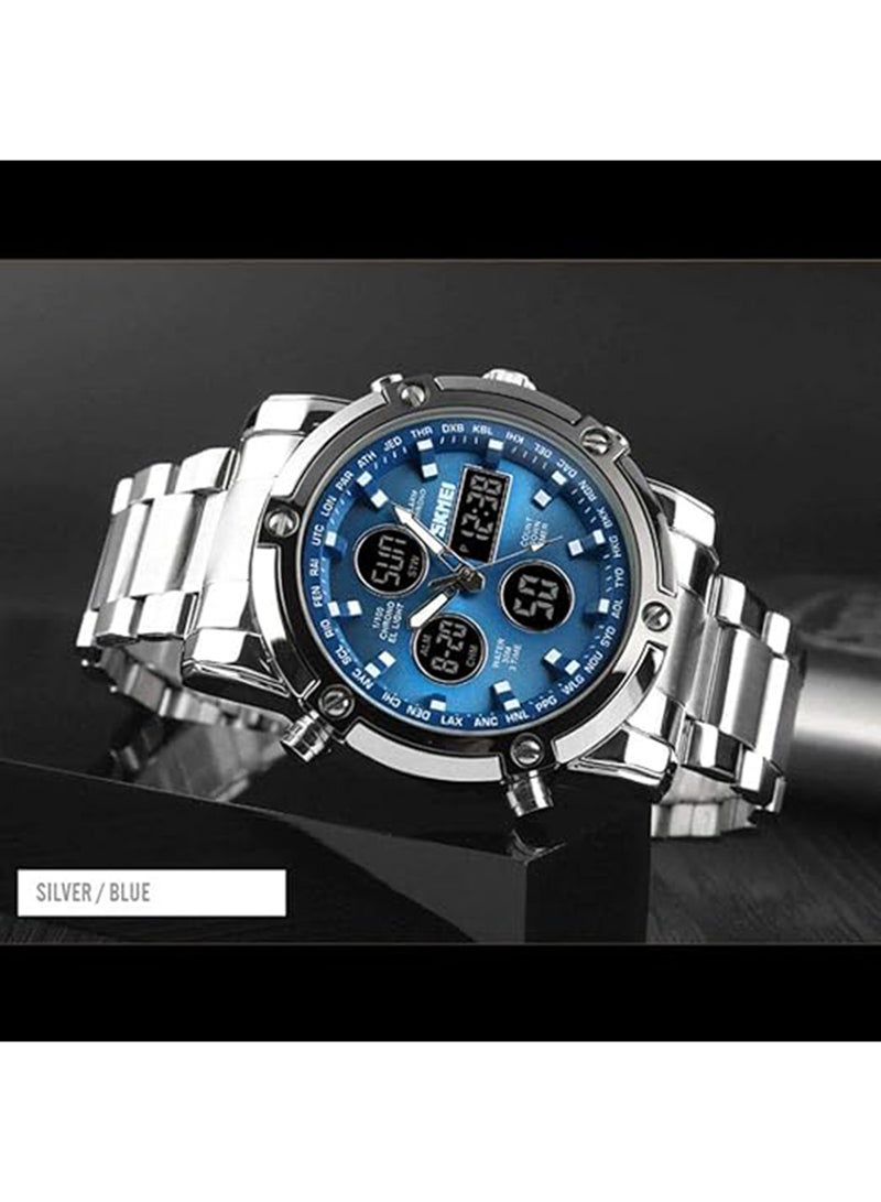 SKMEI Men's Stainless Steel Digital Analog Watch 1389 48 mm