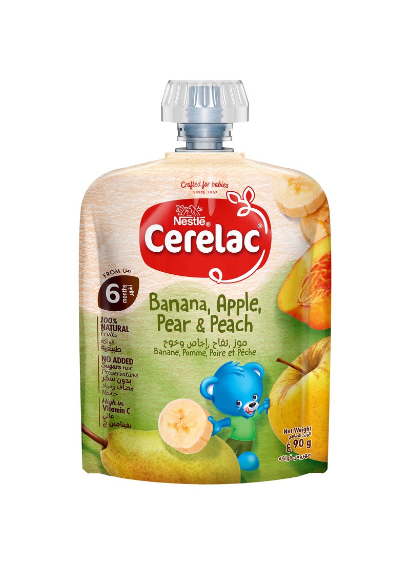 Cerelac - Cerelac Fruits Puree Pouch Banana Apple Pear Orange Baby Food 90grams - Image 1