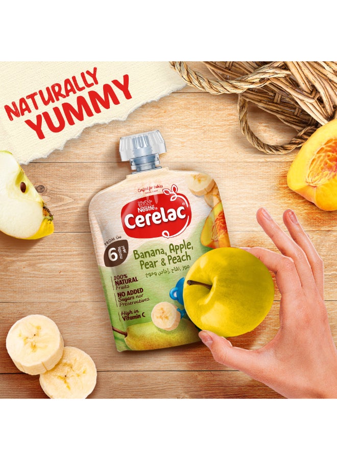 Cerelac - Cerelac Fruits Puree Pouch Banana Apple Pear Orange Baby Food 90grams - Image 1