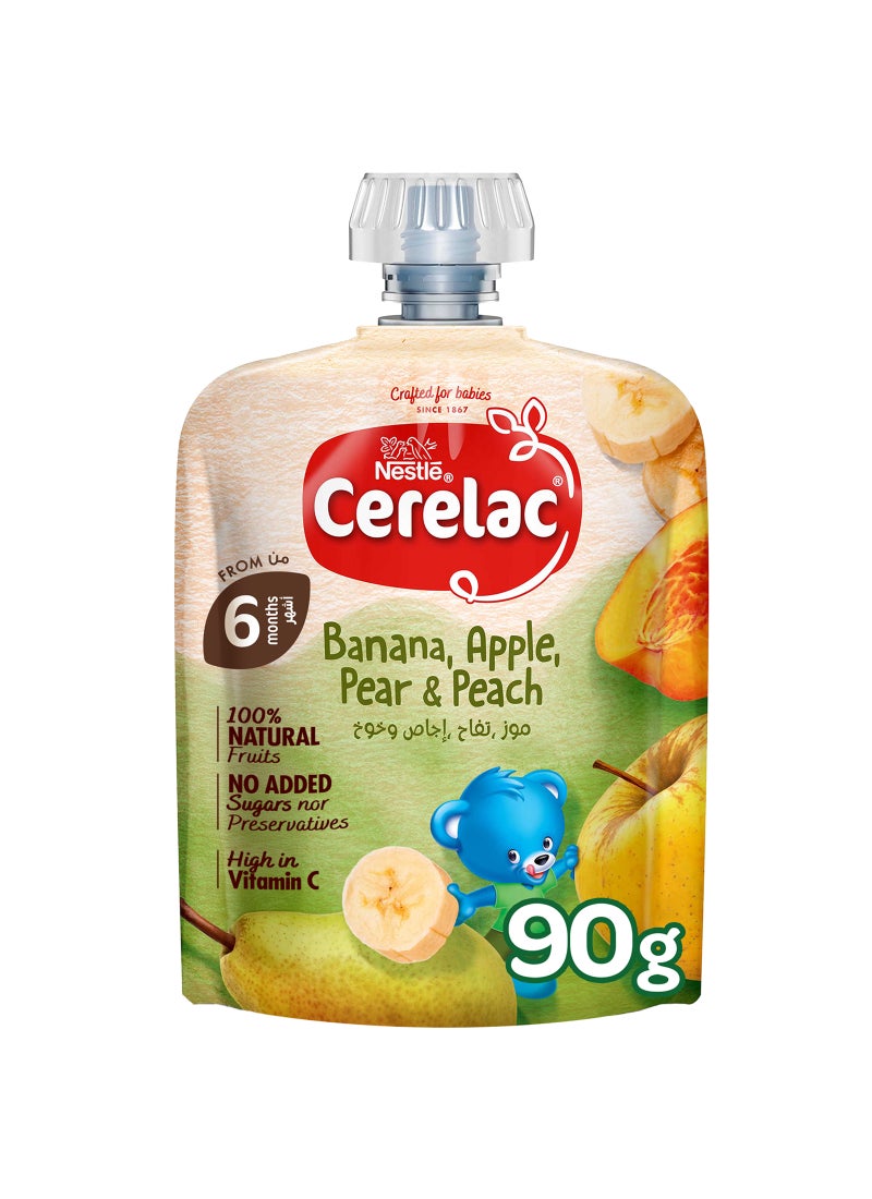 Cerelac - Cerelac Fruits Puree Pouch Banana Apple Pear Orange Baby Food 90grams - Image 1