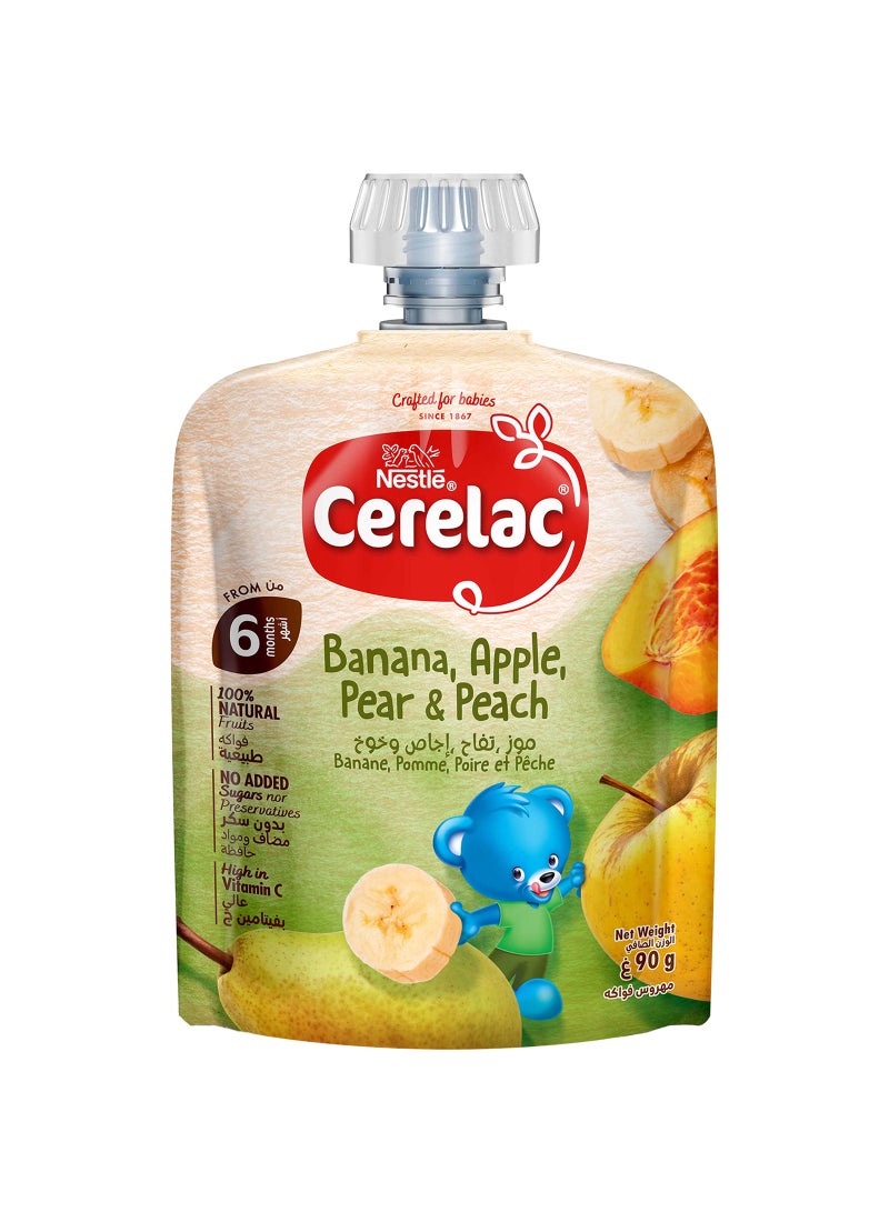 Cerelac Banana, Apple, Pear And Peach Puree 90grams  - Image 1