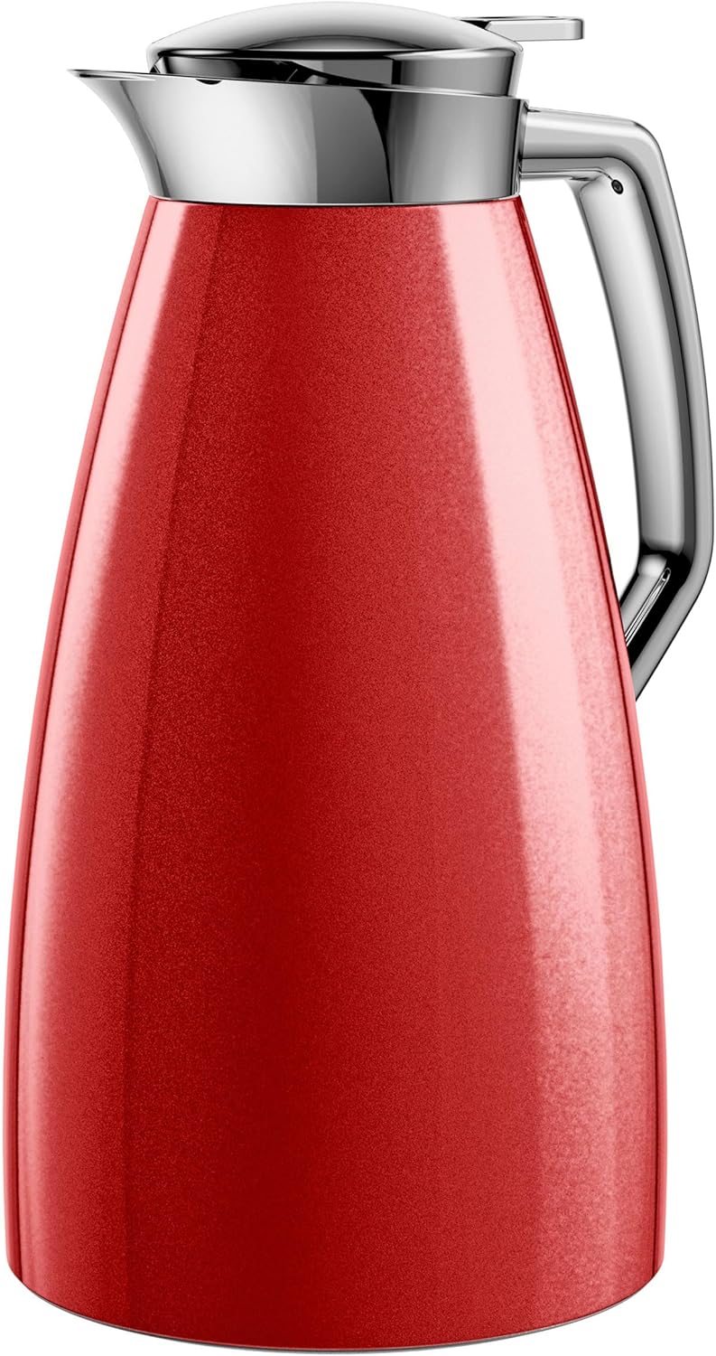 Emsa F4140300 Plaza, ABS Plastic Thermos Flask 1 L Red Silver/Red - Image 1