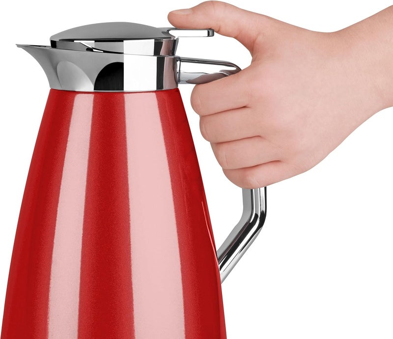 Emsa F4140300 Plaza, ABS Plastic Thermos Flask 1 L Red Silver/Red - Image 3