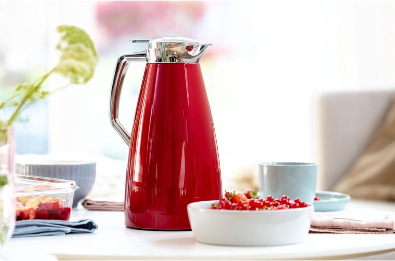 Emsa F4140300 Plaza, ABS Plastic Thermos Flask 1 L Red Silver/Red - Image 2