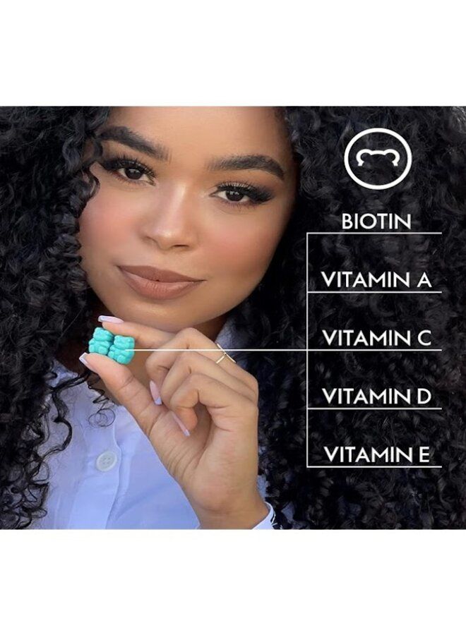 SugarBear - Pack Of 3 X 60 Hair Vitamins Vegan Gummies, 180 Gummies Gift Pack With Free Brush - Image 1