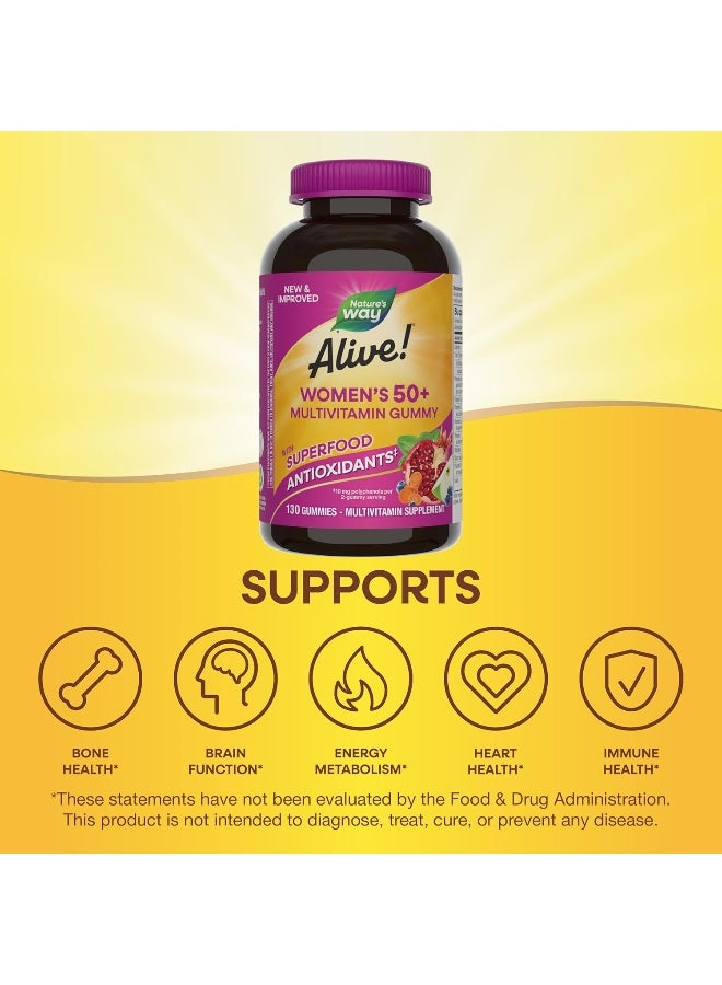 Nature's Way Alive Women's 50+ Multivitamins Gummy, 130 Gummies - Image 5
