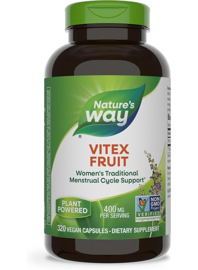 Nature's Way Vitex Fruit 400mg - 320 Vegan Capsules Packaging May Vary - Image 1