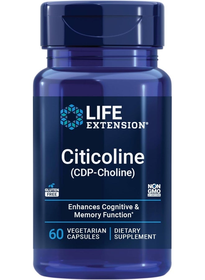 Life Extension Citicoline (CDP-Choline) 60 Vegetarian Capsules - Image 1