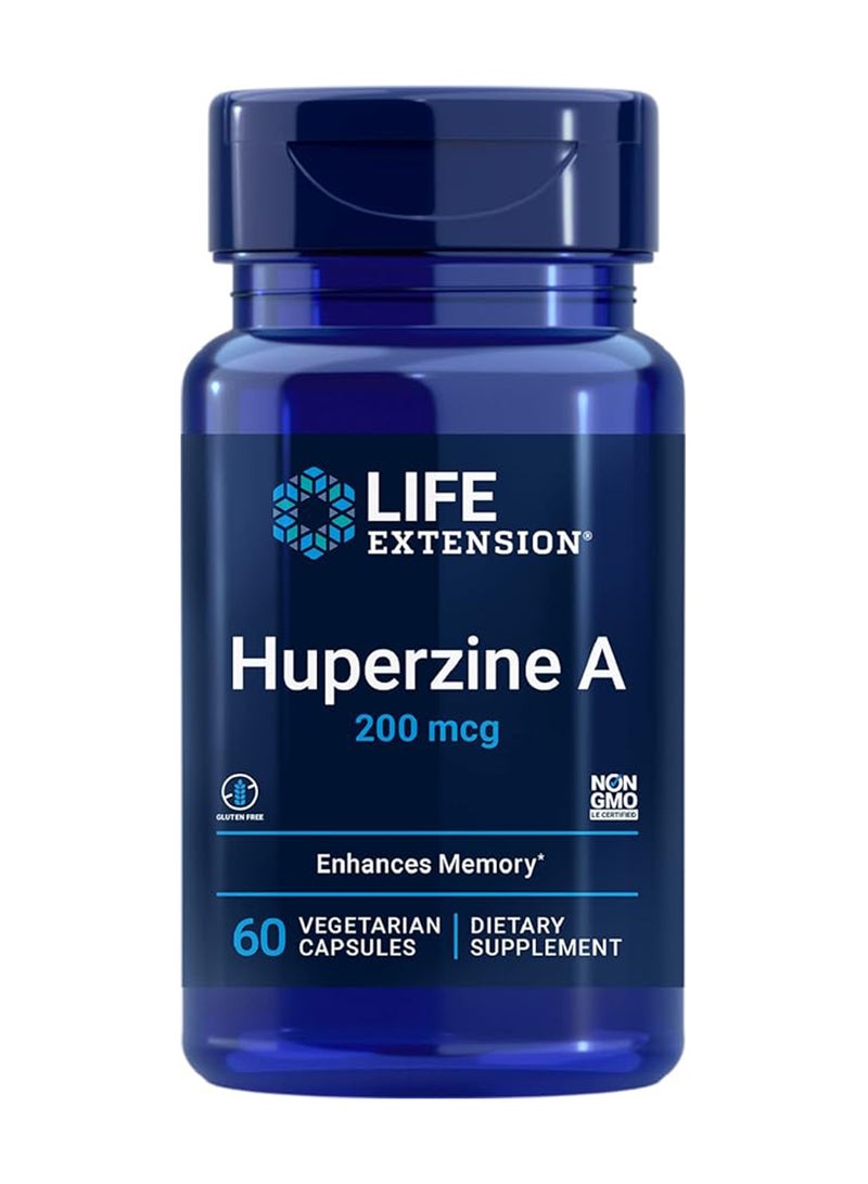 Life Extension Huperzine A 200 Mcg Enhances Memory 60 Vegerarian Capsules - Image 1