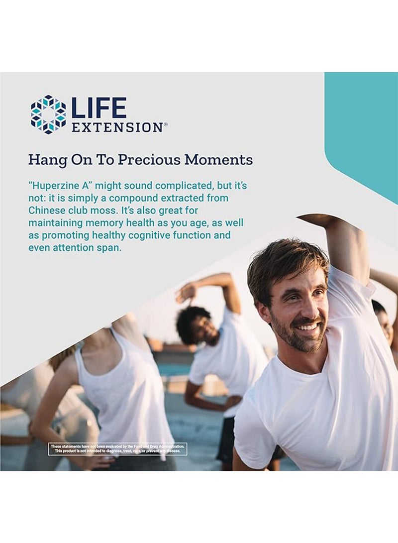 Life Extension Huperzine A 200 Mcg Enhances Memory 60 Vegerarian Capsules - Image 3