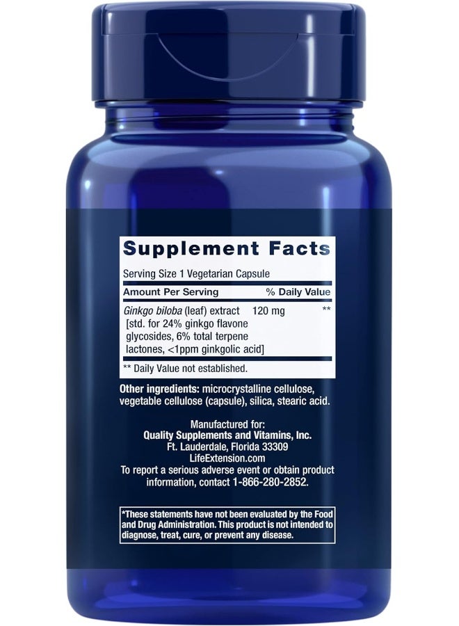 لايف إكستنشن كبسولات جنكو بيلوبا 120 مجم - Image 3