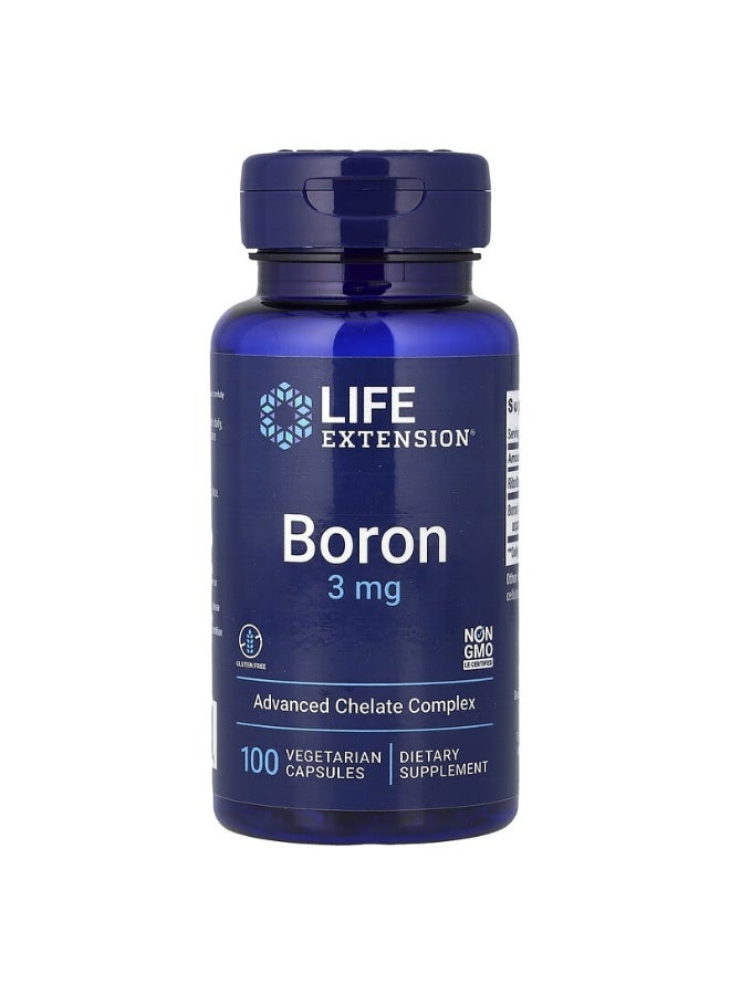Life Extension Boron, 3 mg, 100 Vegetarian Capsules Packaging May Vary - Image 1
