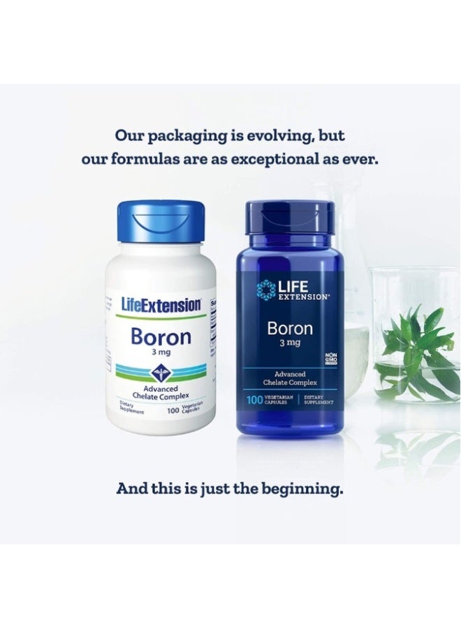 Life Extension Boron, 3 mg, 100 Vegetarian Capsules Packaging May Vary - Image 3