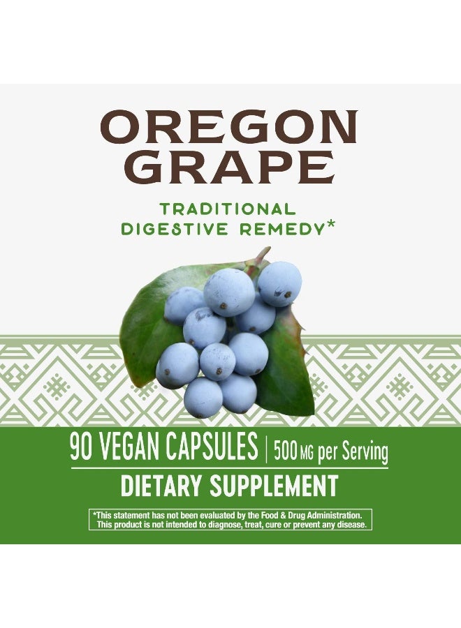 Nature's Way Oregon Grape 500mg - 90 Vegan Capsules Packaging May Vary - Image 1