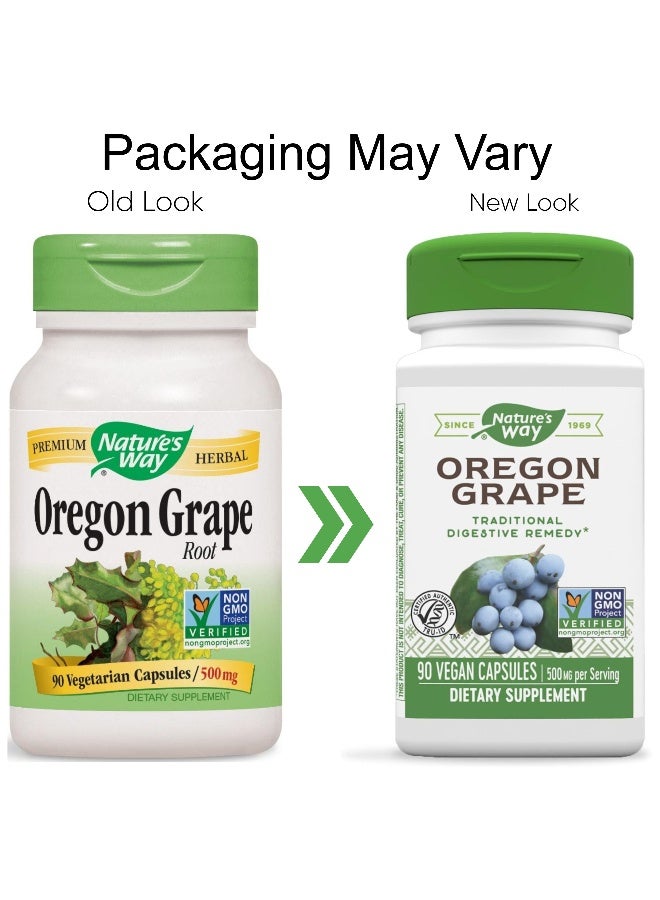 Nature's Way Oregon Grape 500mg - 90 Vegan Capsules Packaging May Vary - Image 3