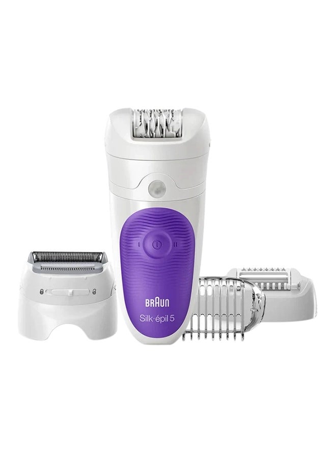 BRAUN - Silk-Epil 5 Wet And Dry Cordless Epilator White/Purple - Image 1