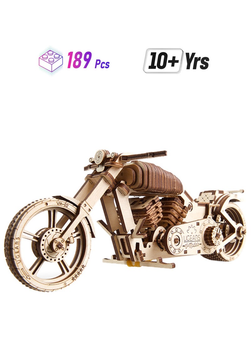 UGEARS 189 Parts Bike VM-02 3D Wooden Puzzle Mechanical Model 189 - Image 1