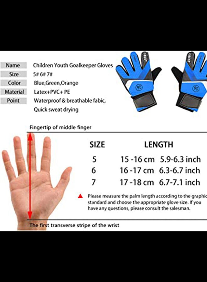 قفازات حارس مرمى للأطفال لحماية الأصابع من اللاتكس، قفازات لكرة القدم للمراهقين قابلة للتهوية رياضية 15سم - Image 4