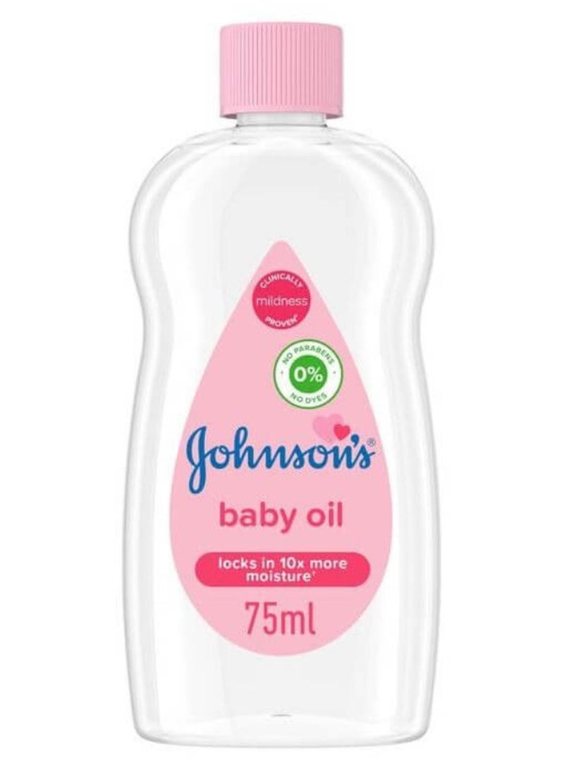 Johnson's Baby Oil, Dermatologically Tested Formula for Delicate Skin, 75ml - 6223000650530 - Image 1