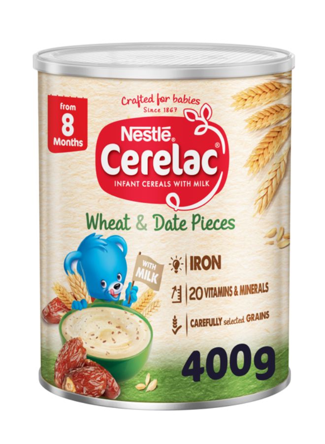 Cerelac - Nestle  Wheat And Date Pieces Baby Cereal Food 400grams - Image 1