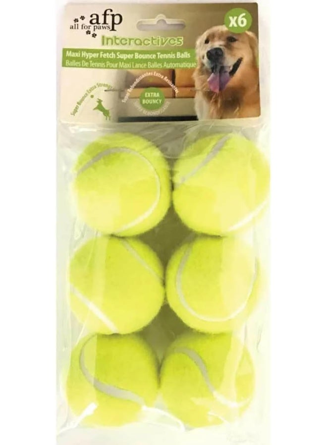 all for paws - Maxi Fetch Super Bounce Tennis Ballarge 6 Piece Green - Image 1