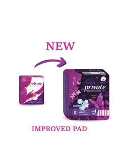 Private Feminine Napkins Maxi Pocket Night 8 Pads White  - Image 2