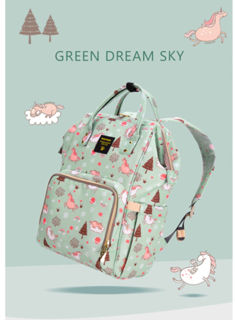 Diaper Bag With USB - Green Dream Sky - pnsku/N26027745A/45/_/1706170073/fb7940a2-d388-477a-a118-8b5d2b51a35a