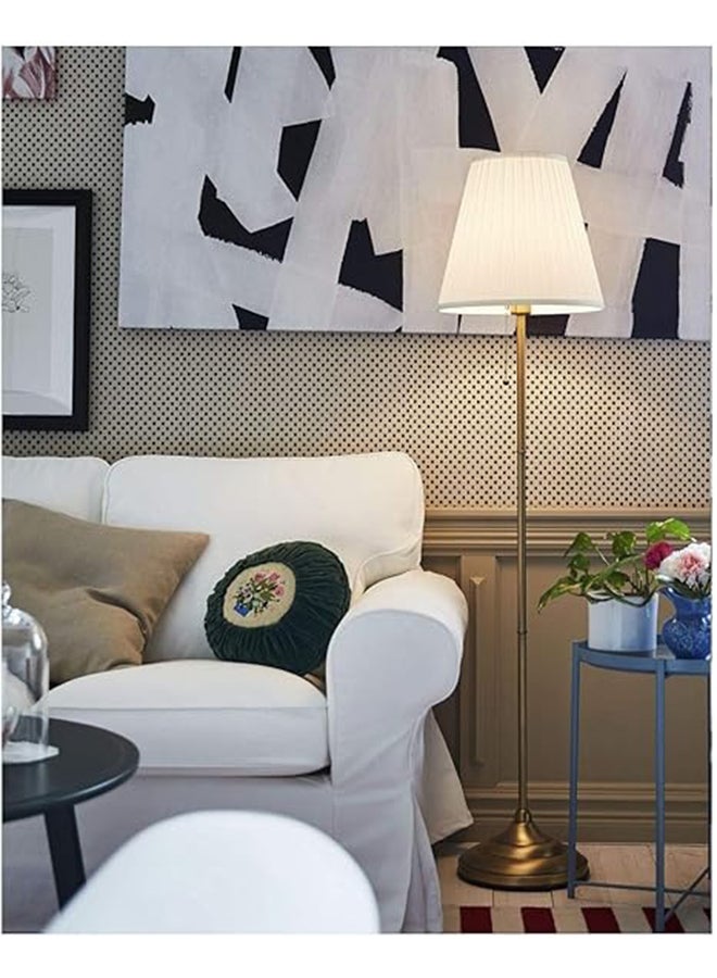 Beauenty Decorative Floor Lamp With White Lampshade Metal ‎40 watts White/Gold 155x28x36cm - Image 4