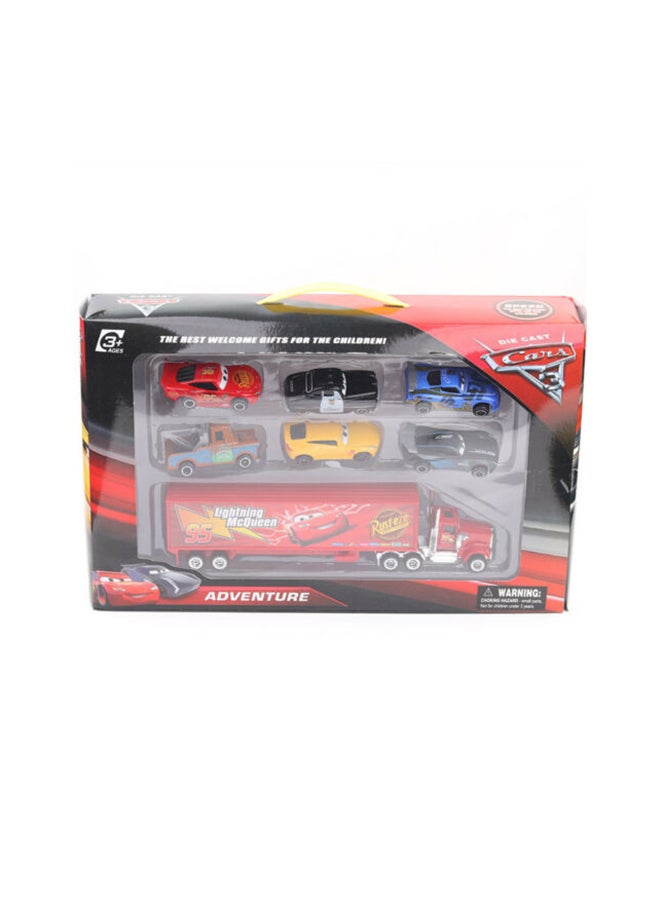 Beauenty 7-Piece Deluxe Car Set Cm Multicolored 3+ Years Unisex With 1 Truck And 6 Cars 23.2x6,4x35.4cm - Image 2