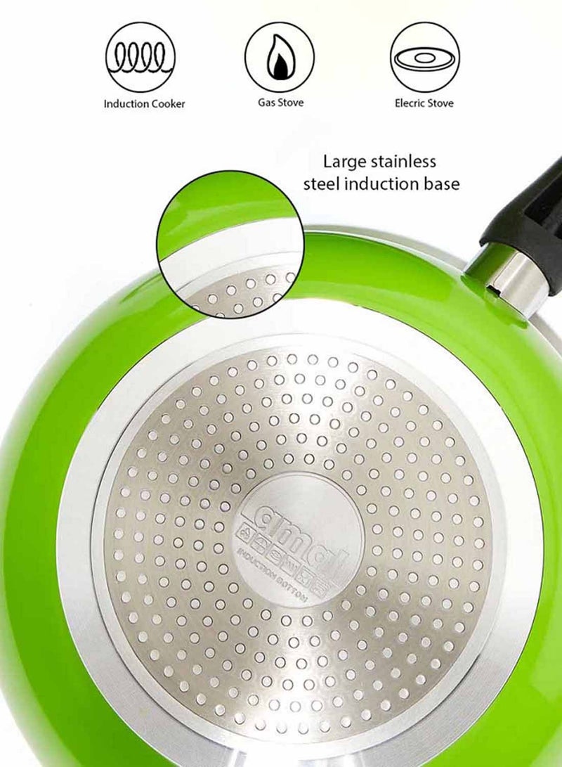 Amal 9-Piece 9 Piece Cookware Set - Aluminum Pots And Pans - Non-Stick Surface - Tempered Glass Lids - PFOA Free - Frying Pan, Casserole With Lid, Saucepan With Lid, Kitchen Tools - Green Green - Image 4