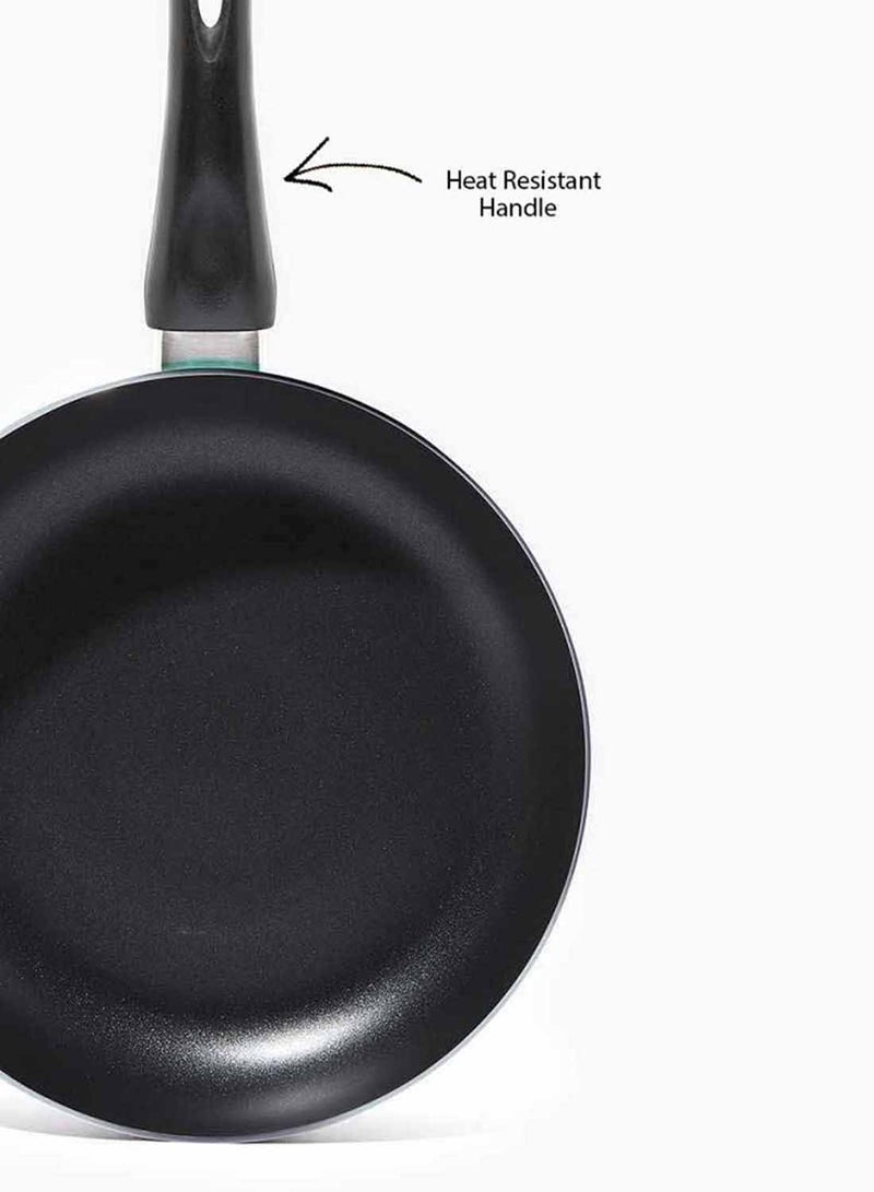 أمال طقم أدوات طهي مصنوعة من الألومنيوم مكون من 12 قطعة - قدور ومقالي - سطح مانع للالتصاق - غطاء من زجاج مقوى - طقم خالٍ من حمض بيرفلورو الأوكتانويك - لون نعناعي 12-Piece أخضر نعناعي - Image 3