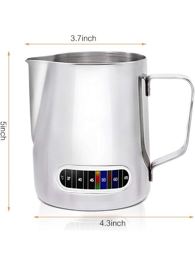 Generic - Coffee Milk Frothing Pitcher With Built-In Thermometer Silver 510ml - Image 1