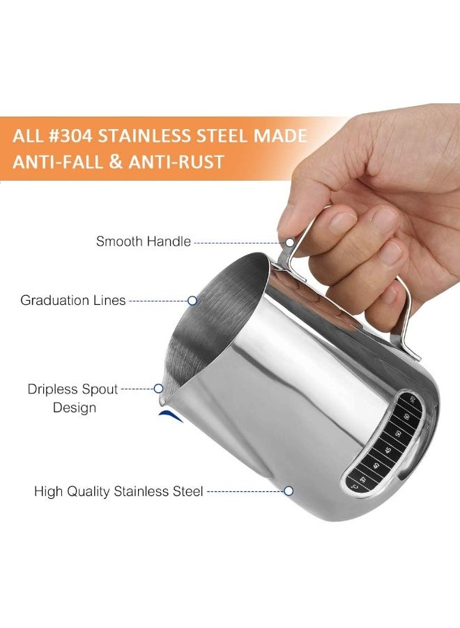 Generic - Coffee Milk Frothing Pitcher With Built-In Thermometer Silver 510ml - Image 1
