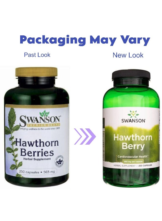 SWANSON Hawthorn Berry 565 mg - 250 Capsules Packaging May Vary - Image 2
