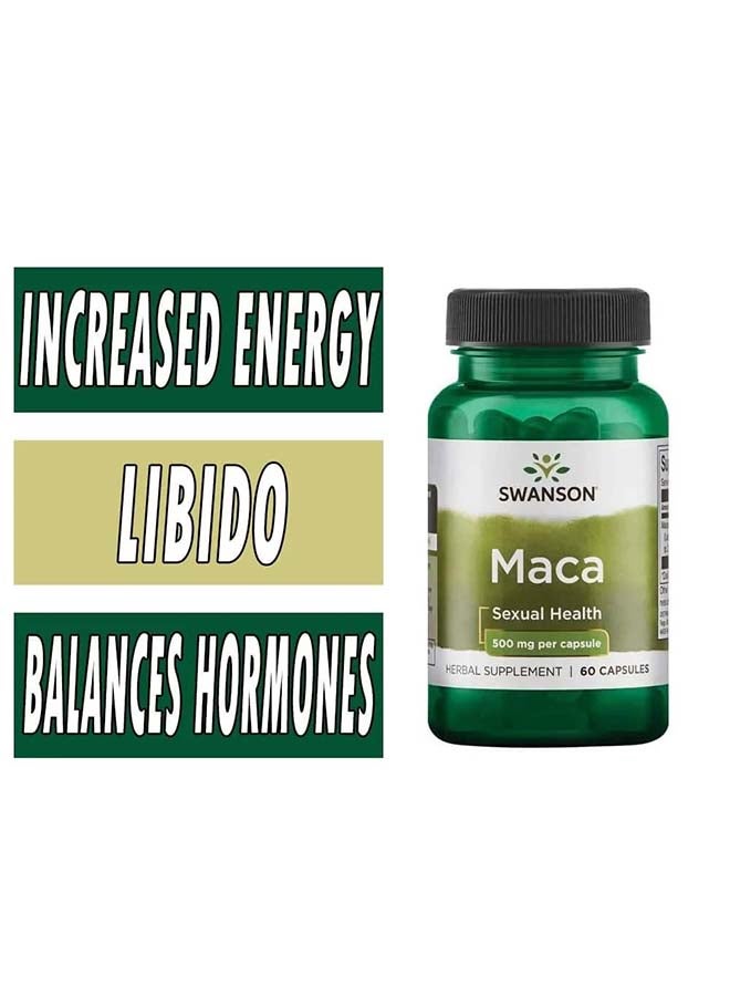 SWANSON Maca, 500 mg, 60 Capsules Packaging May Vary  - Image 2