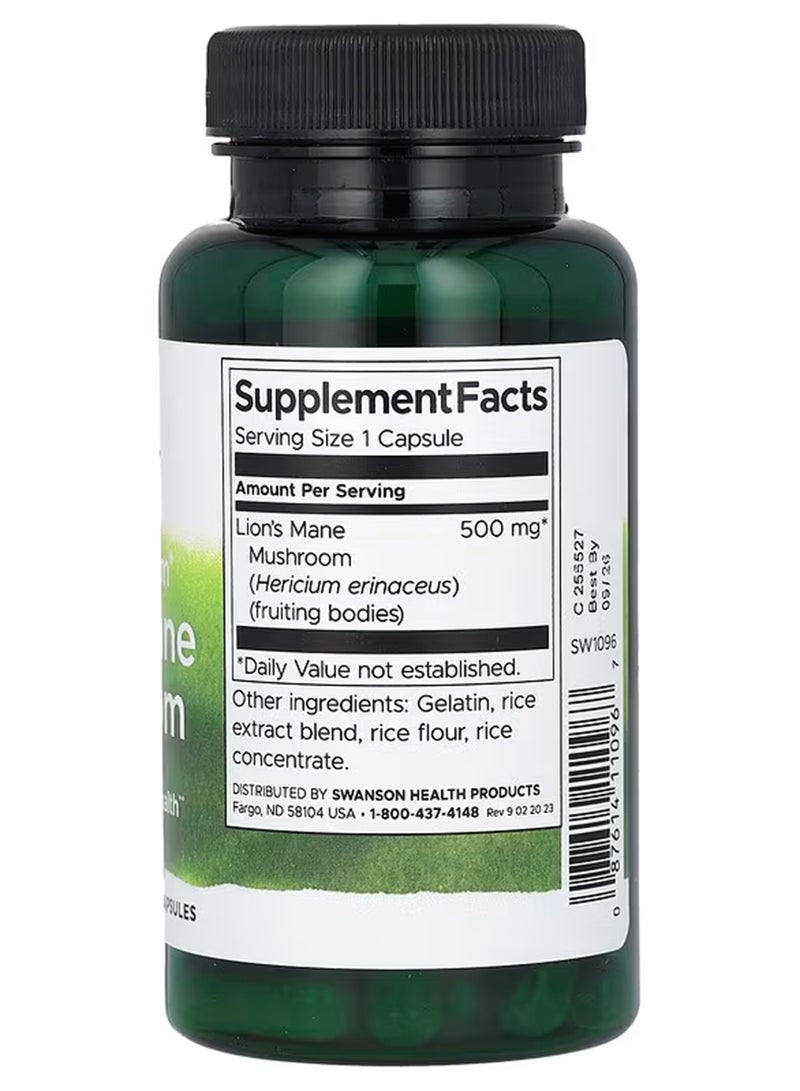 SWANSON Lion's Mane Mushroom Memory Support - 60 Capsules  - Image 2