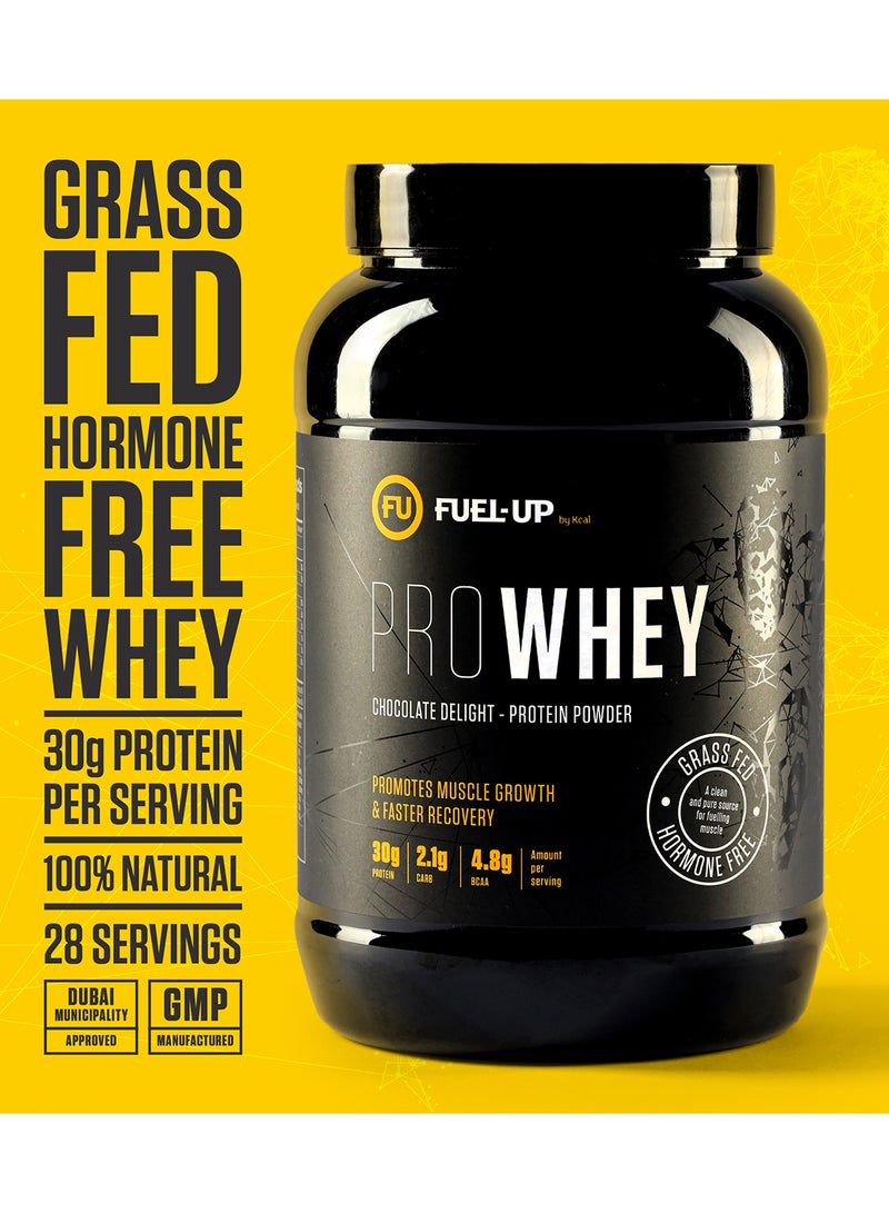 FUEL-UP by Kcal Pro Whey- Chocolate Delight Flavour, Whey Protein Powder,30G Protein,2.1G Carb And 4.8G Bcaas Per Serving, 28Servings,2Lbs(907G) - Image 5