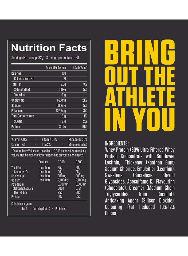 FUEL-UP by Kcal Pro Whey- Chocolate Delight Flavour, Whey Protein Powder,30G Protein,2.1G Carb And 4.8G Bcaas Per Serving, 28Servings,2Lbs(907G) - Image 4