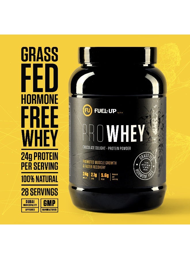 Pro Whey- Chocolate Delight Flavour, Whey Protein Powder,30G Protein,2.1G Carb And 4.8G Bcaas Per Serving, 28Servings,2Lbs(907G)