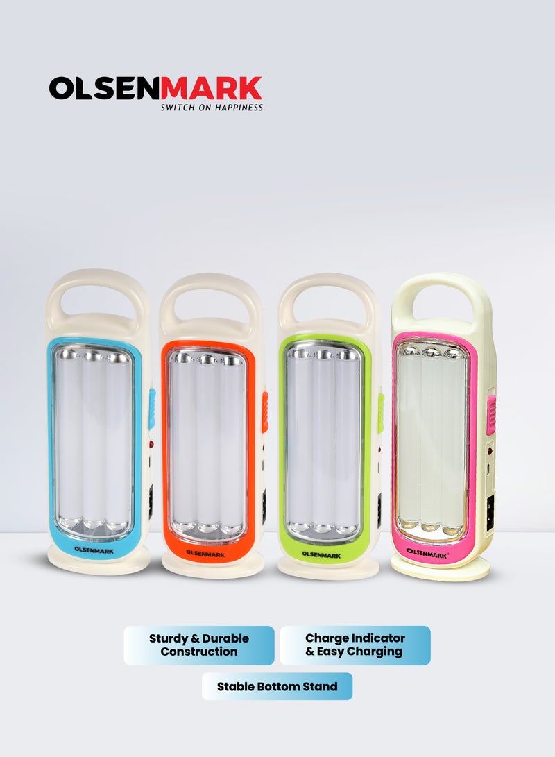 Olsenmark Rechargeable LED Emergency Lantern 42 LED Lights, Compact Tall Design (23.7 cm), Long-Lasting Battery, Mobile Charging Port, Portable Lightweight Camping & Power Outage Light with Carry Handle Assorted - Image 5