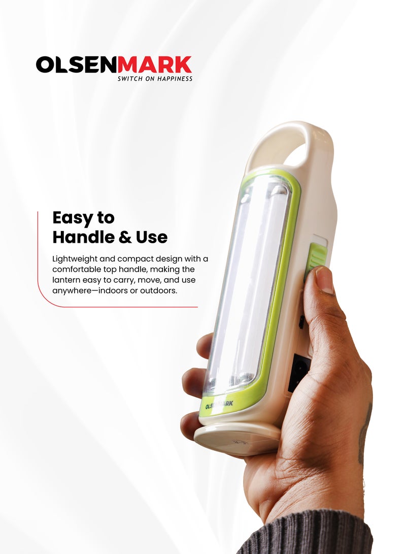 Olsenmark Rechargeable LED Emergency Lantern 42 LED Lights, Compact Tall Design (23.7 cm), Long-Lasting Battery, Mobile Charging Port, Portable Lightweight Camping & Power Outage Light with Carry Handle Assorted - Image 3