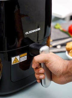 Olsenmark Air Fryer Oil Free Fryer with Cool Touch Handle, non stick frying pot and tray, easy to read and adjustable display 6 L 1500 W OMAF2254J Black/White  - Image 5