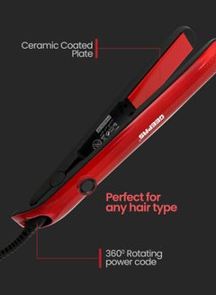 GEEPAS Ceramic Hair Straightener  220-240V Red/Black 350grams  - Image 2